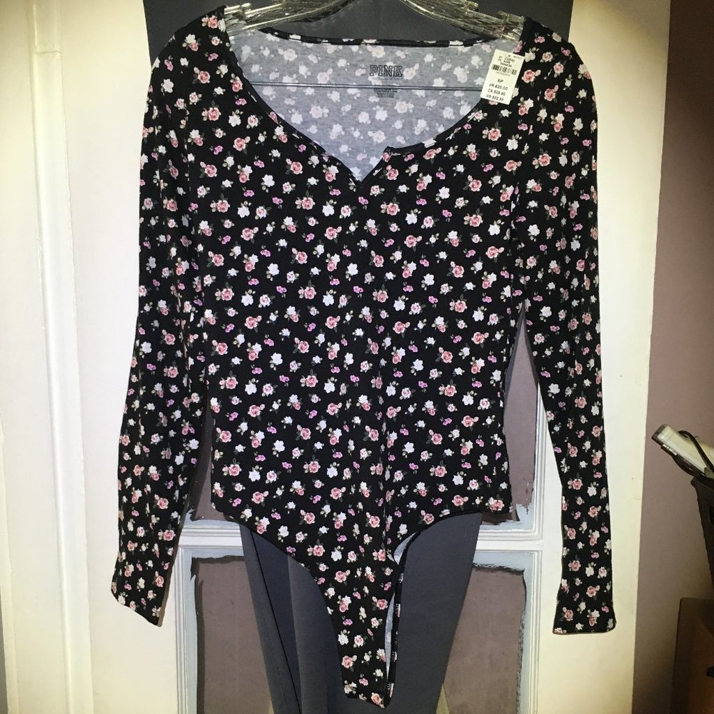 Victoria's Secret Pink long sleeve bodysuit- NWT
